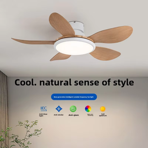 Modern 5 Blades LED Ceiling Fan Light High Wind Power Iron+ABS DC Remote Control 220V <strong>Input</strong> for Home Dining Bedroom Living Room - Product Image 4