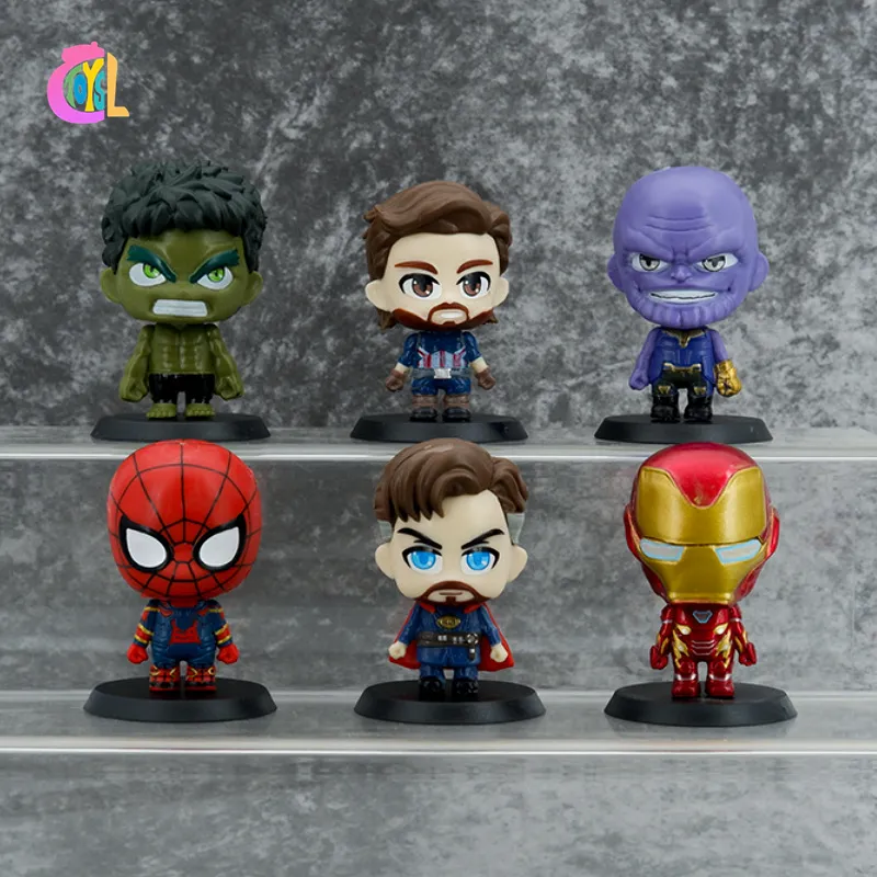 Atacado Bonito Brinquedos Action Figure Capitão Spider-man América Modelo Ornamentos Q Versão Anime Avengering Anime Figure Set