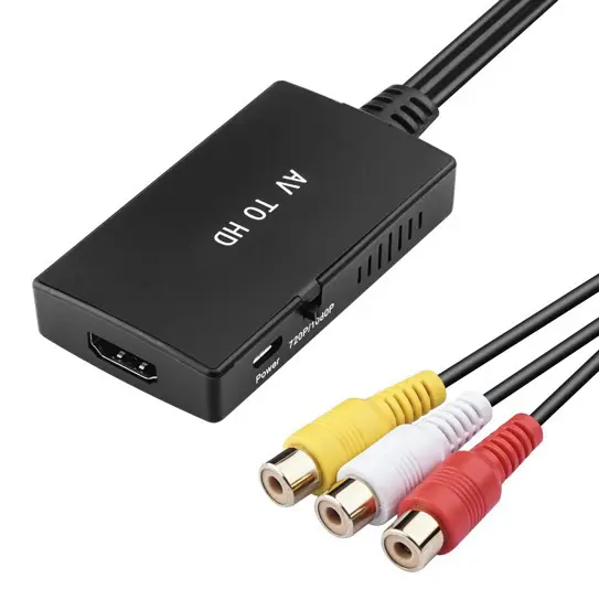 RCA to HDMI converter cable convert RCA,CVBS Composite video audio signal , displayed on 1080p (60HZ) HDTV