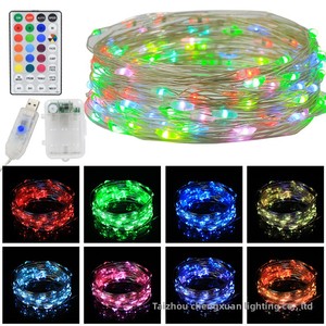 ไฟสาย LED 16สี RGB หรี่แสงได้, ไฟสาย USB อัจฉริยะโคมไฟสายทองแดงกล่องแบตเตอรี่ข้ามพรมแดนสำหรับวันหยุดคริสต์มาส - Product Image 5