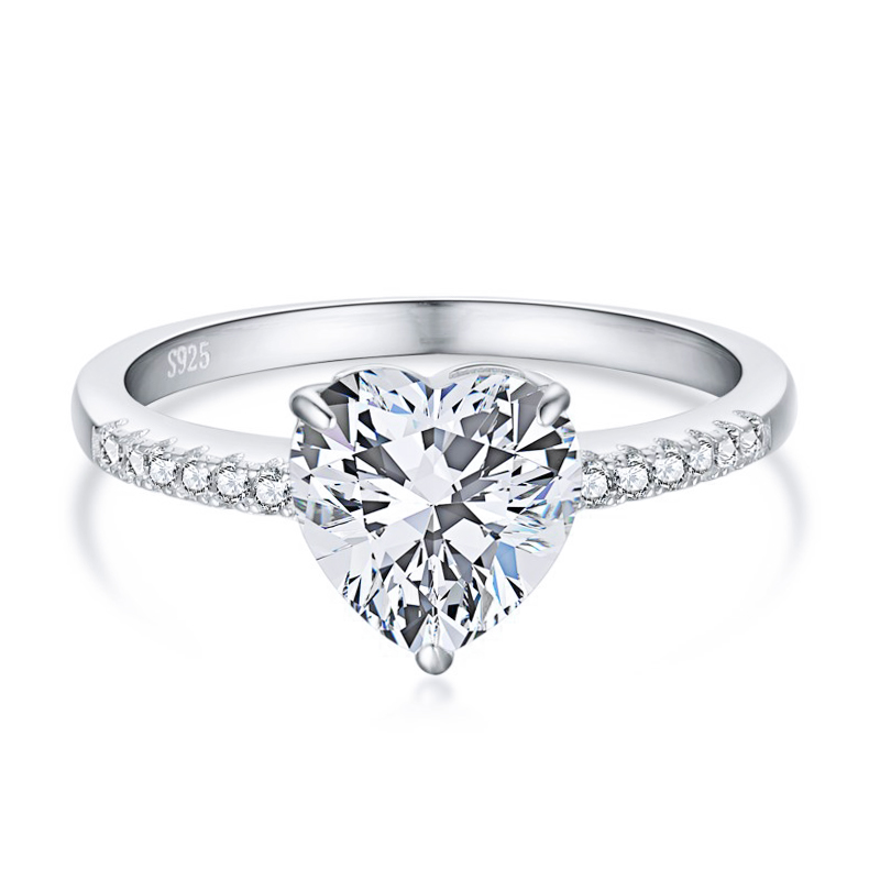 Bague en Moissanite de couleur blanche