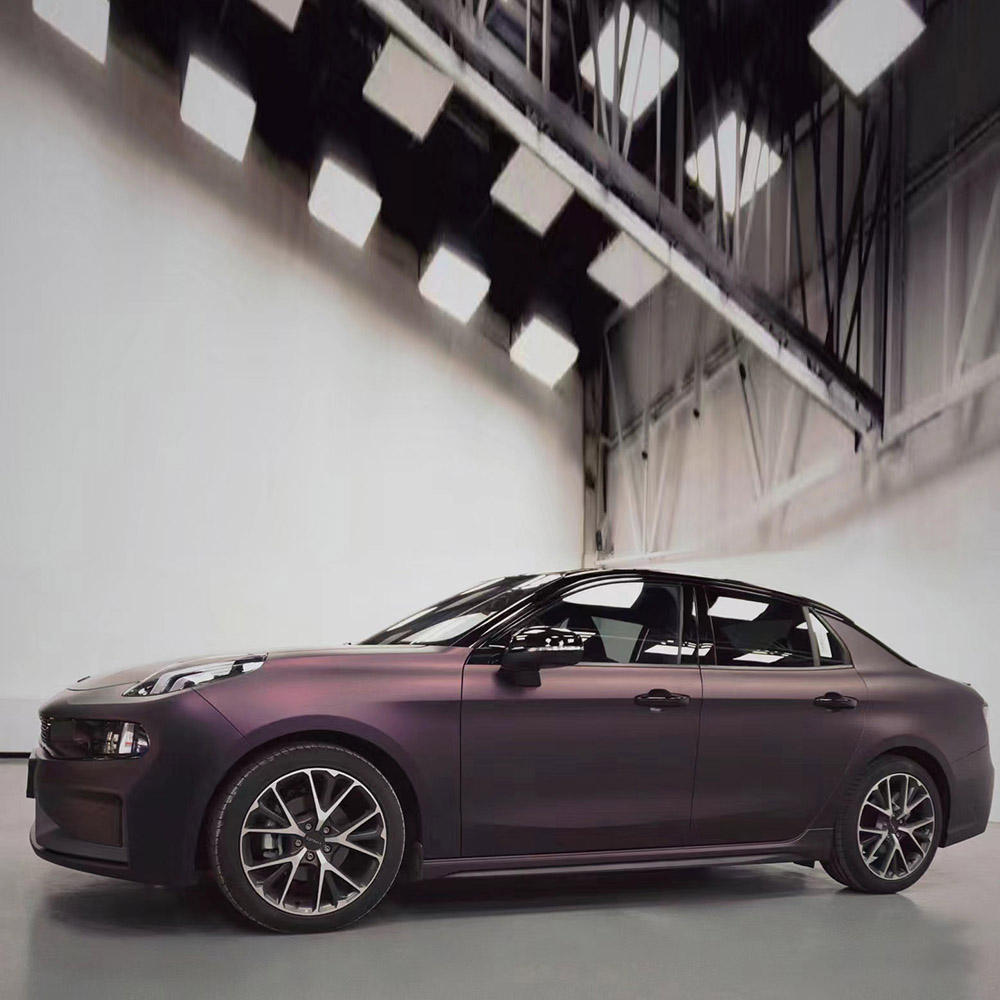 matte metallic black purple