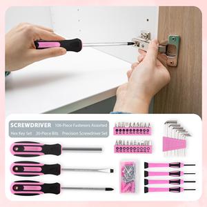 Basic Pink 149pcs Home Repair Tool Set for Women <strong>Small</strong> Tool <strong>Kit</strong> with Plastic Toolbox for Easy Repairs - Product Image 2