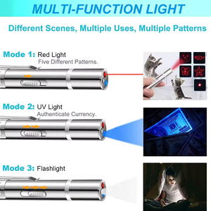 Laserpointer mit 5 einstellbaren Mustern USB-Auflade laser Long Range 3 Modi Training Chaser Interaktives Katzen hunde lasers pielzeug