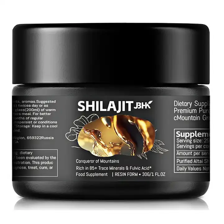 OEM ODM Label pribadi Shilajit Resin sifat keseimbangan kesehatan diet suplemen Shilajit produk