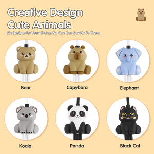 Australia Popular Cute Koala Shape 6 in 1 60W Super Fast Charging Cord Dual <strong>Input</strong> Type C to Type C Mutli USB <strong>Data</strong> Cable - Product Image 2