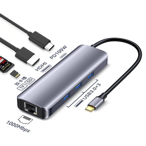 Docking Station Stable Output Plug Play Multiport Data Transmission Portable 9 in 1 USB C Dongle Adapter <strong>Computer</strong> Accessories - Product Image 2