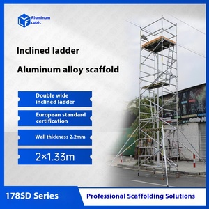 Escalera de doble ancho inclinada moderna de 20 grados, marco de escalada grueso de 2-10 metros, andamios de suministro directo de fábrica para móviles - Product Image 2
