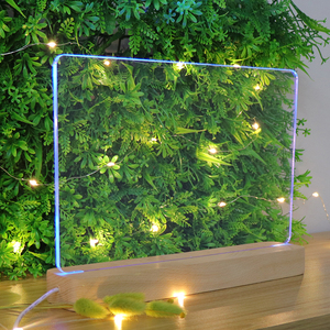แผงวงจรว่างไฟกลางคืน LED อะคริลิคแบบทำมือพร้อมฐานไม้ RGB สำหรับตกแต่งบ้าน - Product Image 3