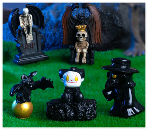 Cute Mini Figurines <strong>Lamp</strong> Cat Monster Skeleton Bat House Heads Pumpkin <strong>Skulls</strong> Halloween Resin Decorations Crafts Custom Ornaments - Product Image 4