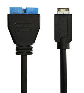 <span class=keywords><strong>USB</strong></span> <span class=keywords><strong>3.0</strong></span> 19/<span class=keywords><strong>20Pin</strong></span>公到<span class=keywords><strong>USB</strong></span> 3.1 Type-E接头公延长线适配器1英尺，用于主板