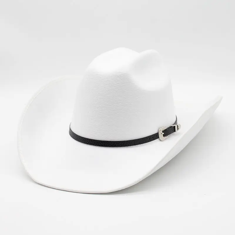 Sombreros de fieltro estilo americano para hombre y mujer, sombrero de vaquero Tibetano con cinturón occidental, Unisex, sombrero con forma de cinturón americano para otoño e invierno, 2022