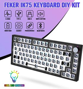 Feker IK75 v5-kit de teclado mecánico, inalámbrico/cableado/2,4 GHz, programable, personalizado, 3 modos, 75% juntas - Product Image 5