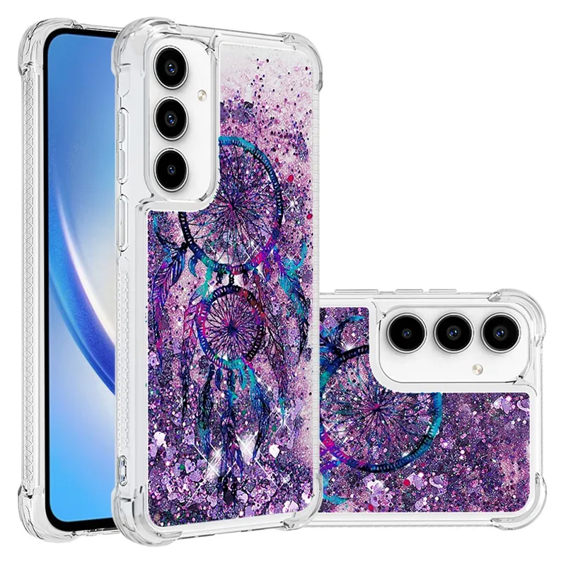 Großhandel Druck Blumen-Design Treibsand Glitzer Bling klar weiches TPU Telefonetui für Samsung Galaxy A55 A25 A15