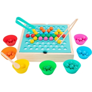 2 in1レインボーソーティングゲームチェス排除おもちゃクリップビーズゲーム - Product Image 4