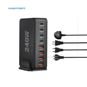 240W USB tip C taşınabilir seyahat şarj GaN 8 limanlar PD QC hızlı şarj istasyonu için MacBook için iPhone masası şarj - Product Image 1