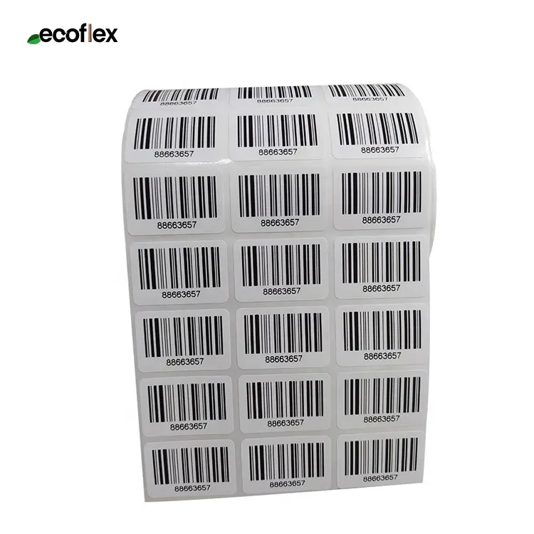 Etiqueta adhesiva de código de barras, etiqueta de código QR de almacén personalizado, envío rápido