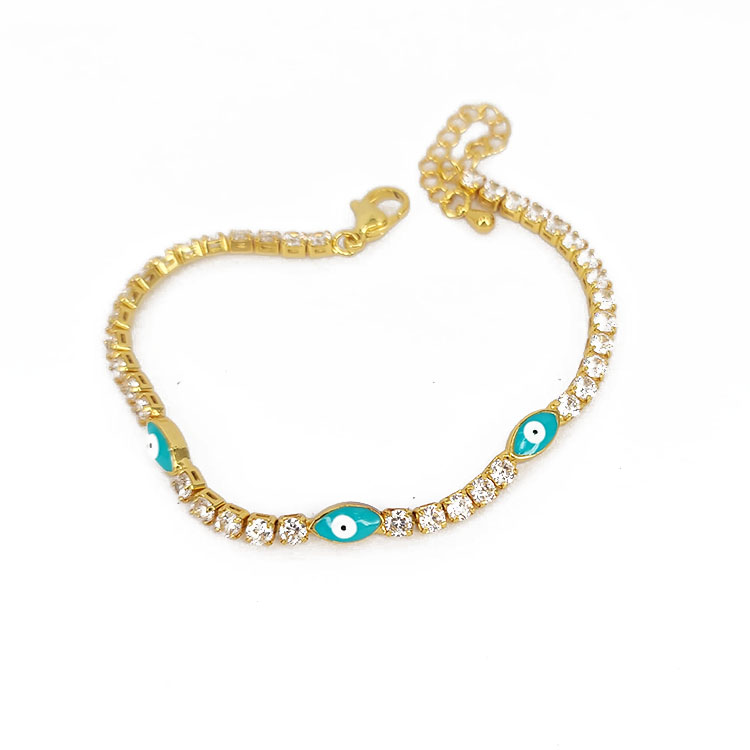 #4 white cz/blue eye