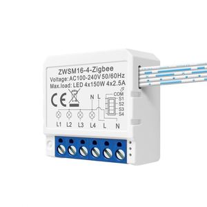 For Tuya Mini <strong>Zigbee</strong> 4 Gang Control Timer Switches 10A Smart Home Automation <strong>Modules</strong> Durable Relay Switch with Smart Life App - Product Image 1
