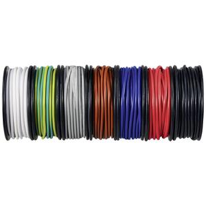TRU bileşenleri TC-12112348 telli tel 0.14mm ² siyah, beyaz, kırmızı, mavi, kahverengi, gri, sarı-yeşil 1 takım (940910956145) - Product Image 1