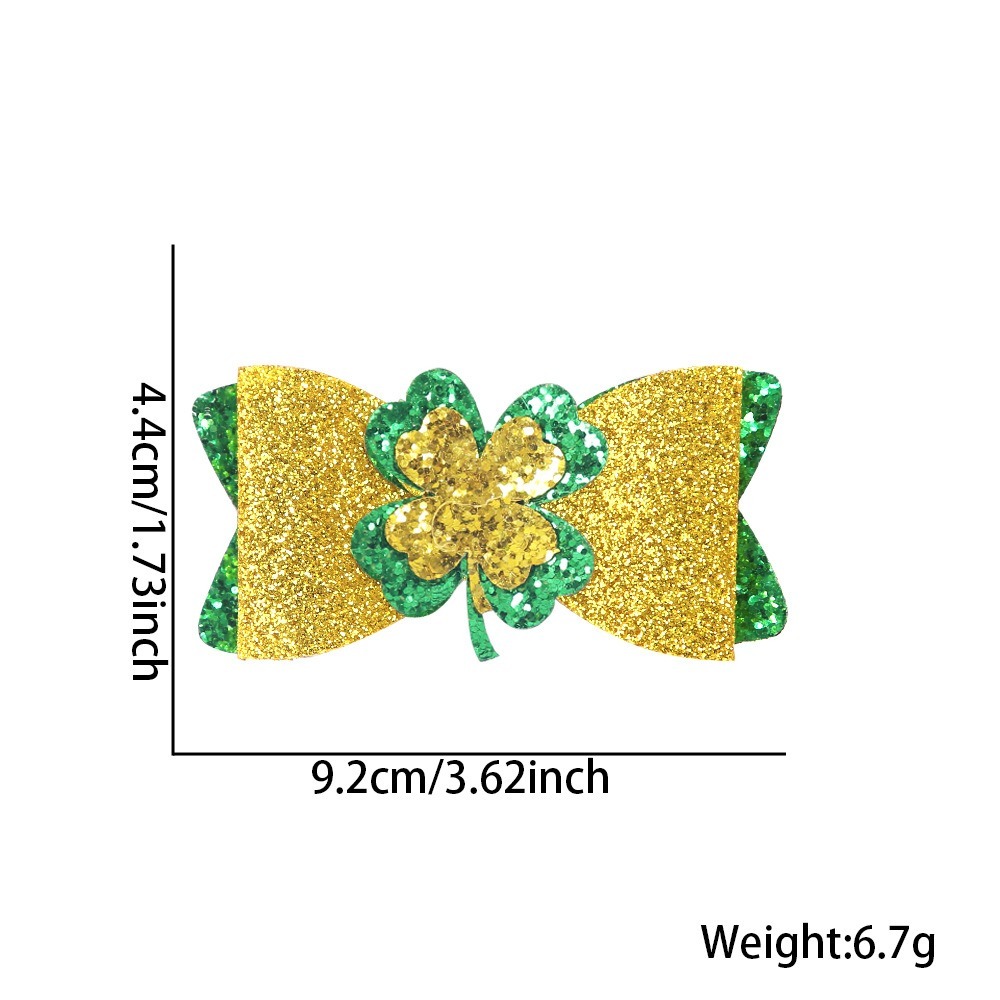 Four-leaf clover gold bow tie