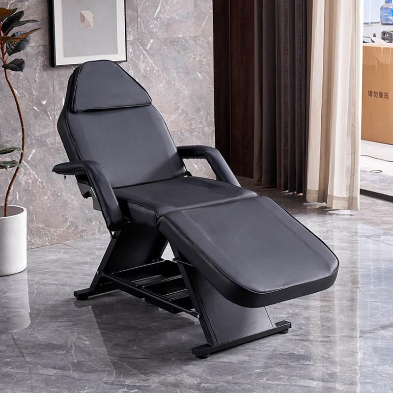 Lit de broderie de tatouage noir avec main courante et déflecteur-ordinaire