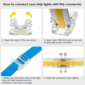 COB şerit tel LED konektörler 5 8 10mm bağlantısı CCT FCOB RGB LED şerit ışıkları için lehimsiz uzatma 2 3 4 pinli konnektör - Product Image 5