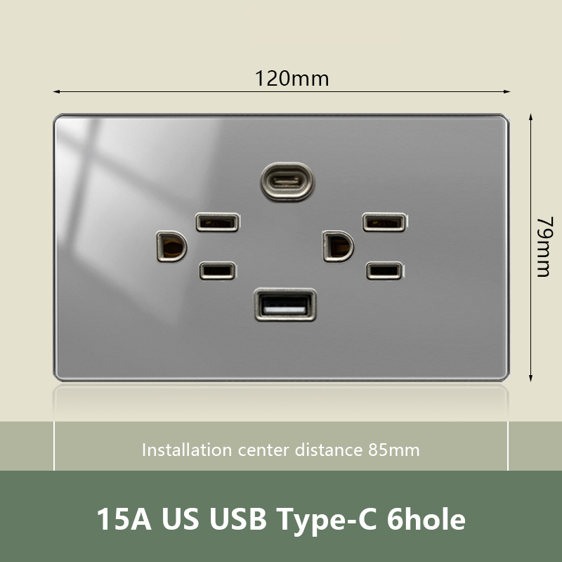 US-USB C 2.1A-Grigio