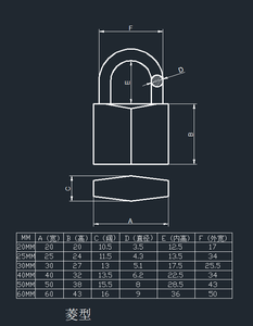 Chất Lượng Tốt Chống Cắt Rắn 20-70Mm Hành Lý Khóa Cửa Chống Trộm Kim Cương Hình Dạng Brass Ổ Khóa - Product Image 2