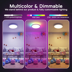 Ev dekoratif uzaktan/müzik kontrol cihazı arka ışık yüzey montaj RGB Led tavan ışıkları mobil kontrol akıllı ev ışık - Product Image 5