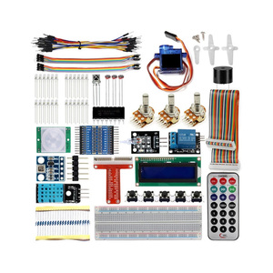 Raspberry Pi 3 Starter Kit Ultimate Learning Suite 1602 LCD SG90 Servo LED Relay Resistors + With GPIO Extension Board Jump Wire