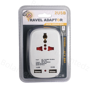 Hot Sales Usb Wall Outlet Dual Usb DC5V1A Wall Charger <strong>Two</strong> <strong>Input</strong> <strong>One</strong> <strong>Output</strong> Travel Conversion Plug Adapter Uk 3 Pin Usb Plug