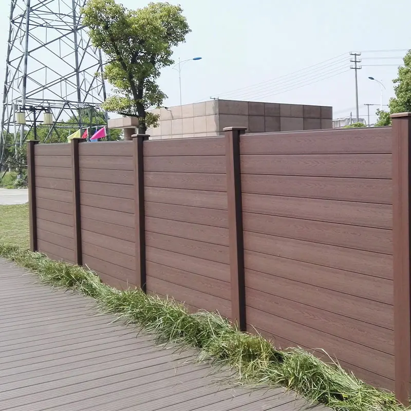 Ahşap plastik çit aksesuarları plastik ahşap oyun çit ahşap plastik wpc çit