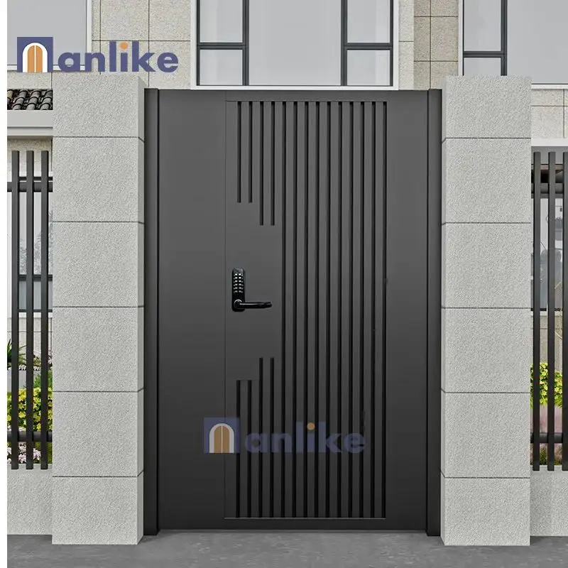 Anlike Villa Garden Yard Outdoor Luxury Automatic Aluminum Driveway Sliding Electric Entrance External Gates For House