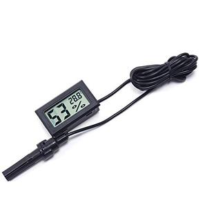 Mini LCD portátil pequeno animal gaiola Digital higrômetro termômetro com fio Temperatrure umidade <span class=keywords><strong>Sensor</strong></span>