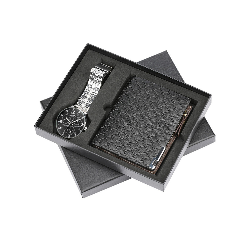 Steel table black + black wallet