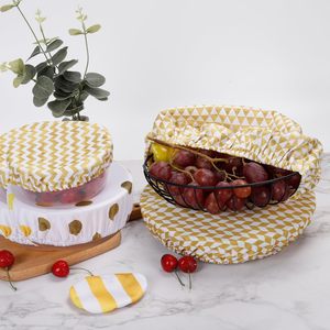 Cuenco de almacenamiento de tela elástica, gorros, cubierta de cuenco reutilizable lavable para alimentos y frutas