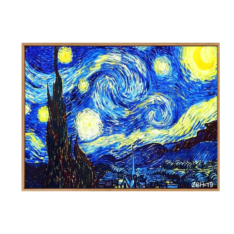 Cuadro de Van Gogh 5D de alta calidad, cuadro de diamantes de 20x16 pulgadas, decoración de pared del hogar para sala de estar, noche estrellada por número, barato