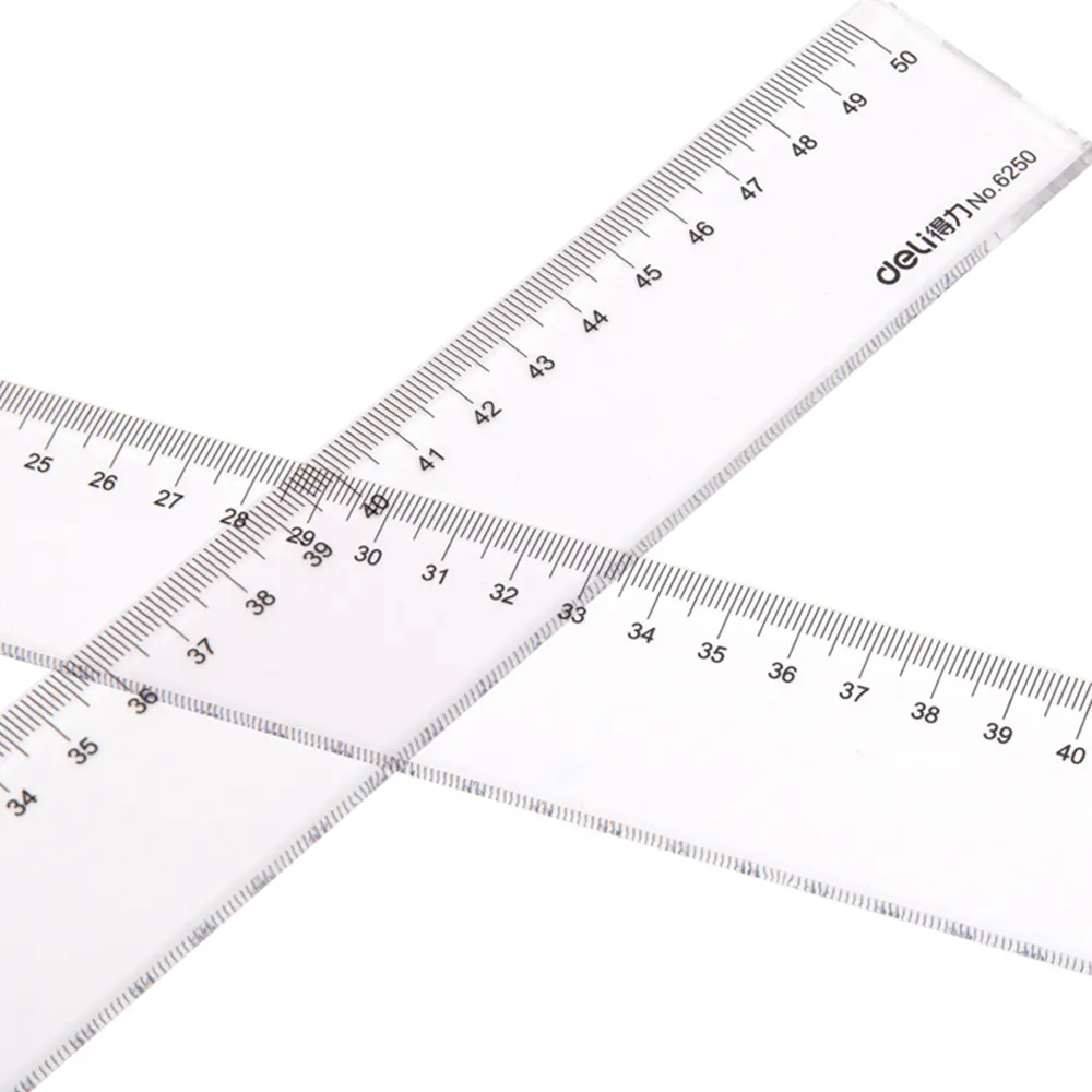 Strumento di misurazione del righello dritto per righello Standard/metrico da 20 pollici per l'ufficio scolastico degli studenti (chiaro)