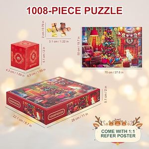 Giáng sinh 1000 mảnh ghép hình câu đố phiêu lưu lịch Mù hộp xây dựng thiết lập cho trẻ em kỳ nghỉ gia đình trò chơi hoạt động Quà Tặng - Product Image 6