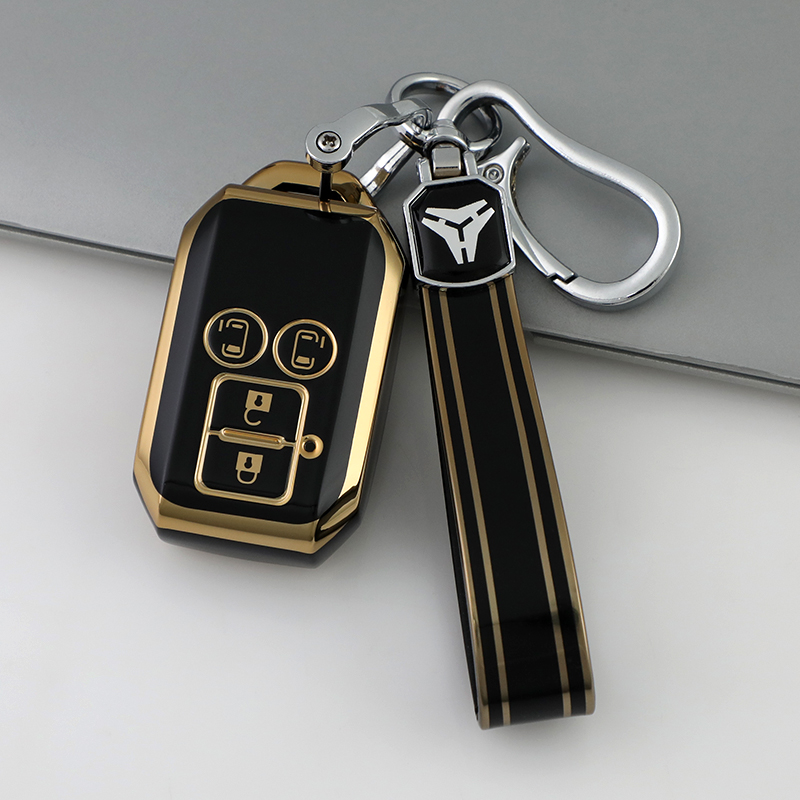 4 Boutons Noir + Porte-clés