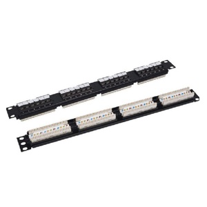 24端口UTP标准1U和19英寸安装Cat5E/Cat6 110 IDC网络接线板