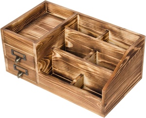 定制可调木竹桌面书架收纳器桌面展示办公桌储物架 - Product Image 4