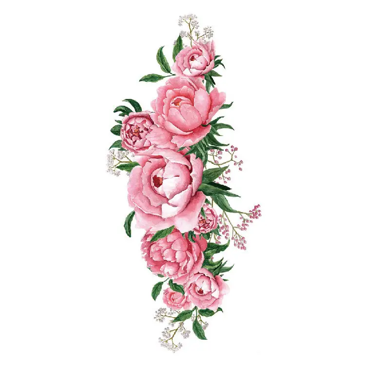 Adesivi per tatuaggi fiori personalizzati rose farfalle adesivo per tatuaggi temporanei per Body Art in stile misto multicolore per donne