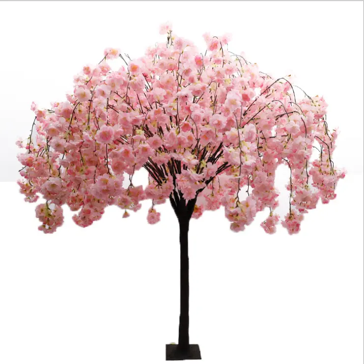 D050726 Artificiale tavolo fiori centrotavola albero di plastica bianco rosa albero di ciliegio in fiore per interni esterni decorazioni di nozze