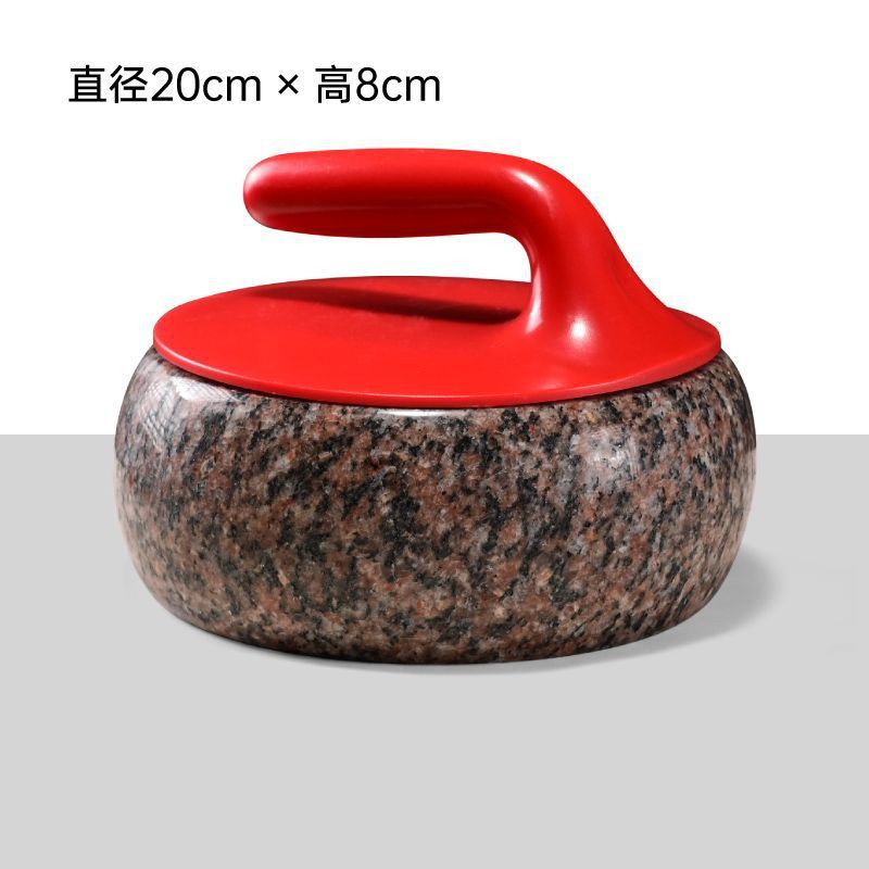 Red Stone Curling Stone with Red Handle 20*8cm