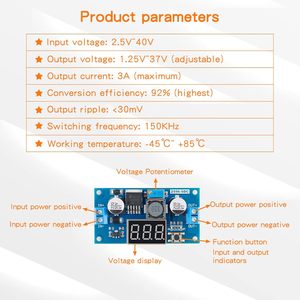 LM2596調整可能DC-DC LED電圧レギュレータステップダウンバックコンバーターモジュール1.25-37V入出力電源モジュール - Product Image 4