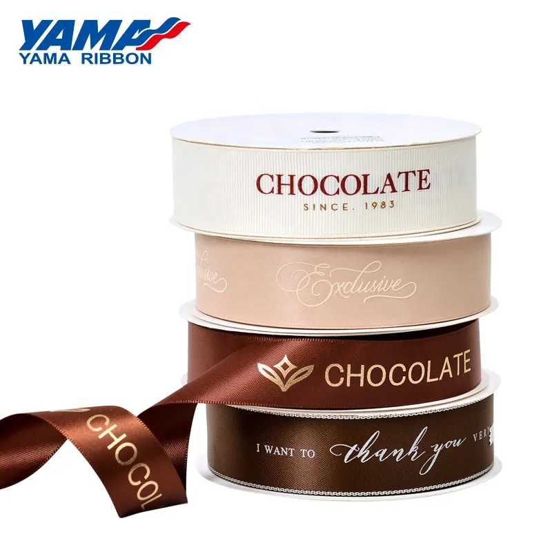 YAMA Factory OEM Gros grain Satin Größe LOGO Printed Design Artwork Ribbon Custom ized