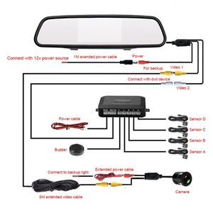 Car Security 4.3&quot; Visual <strong>Lcd</strong> Mirror Monitor Car Front and Rear Camera <strong>System</strong> with 4 Ultrasonic <strong>Sensors</strong> - Product Image 4