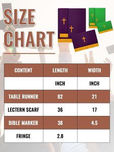 Bộ khăn trải bàn thờ hai mặt, khăn cho phép giảng thuyết, kèm khăn choàng và mặt dây chuyền thánh giá - Product Image 6